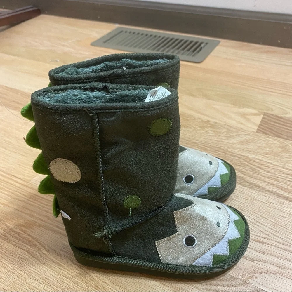 Old Navy Green Tall Boots Sz 8 Dinosaur Toddler Kids
